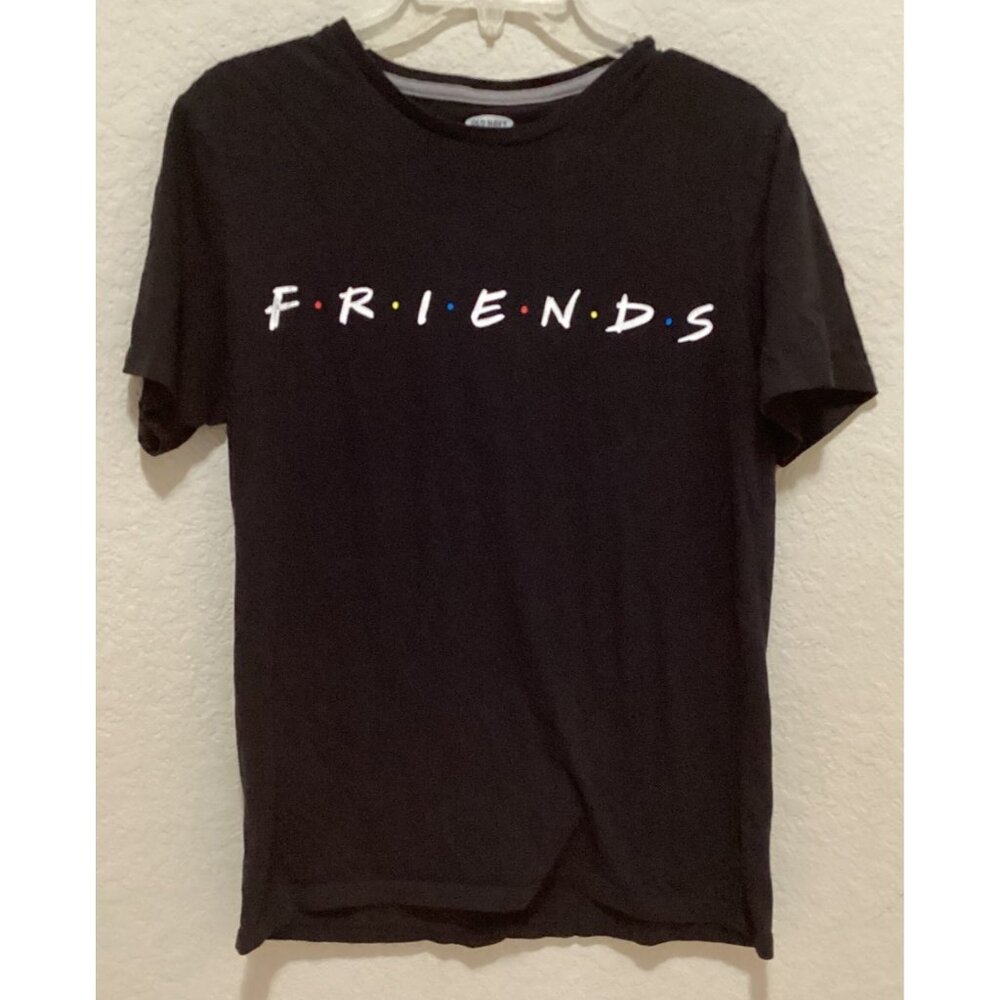 Old Navy Friends TV Show Graphic T-Shirt Black Short Sleeve Crew Neck